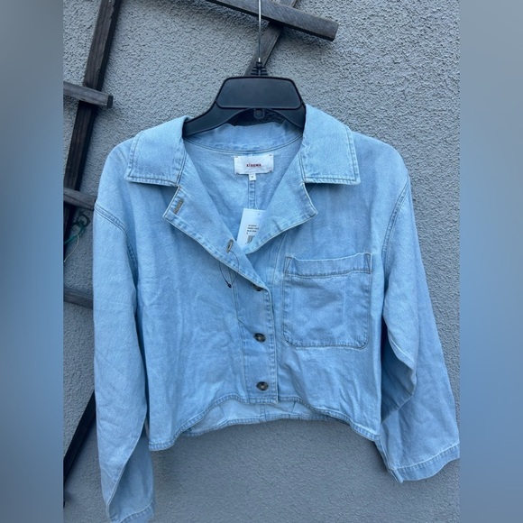 XIRENA Daisey Patch Haven Denim Jacket in Blue Dove New with Tags! - Picture 5 of 10